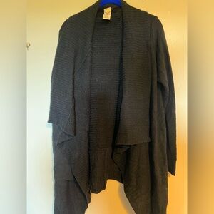 Faded Glory Black Shrug Sweater with Waterfall Front